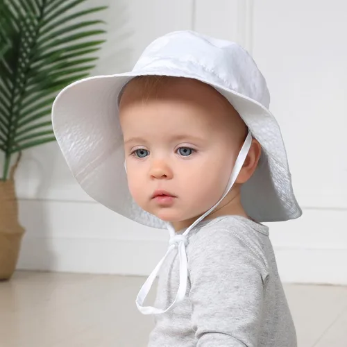 Miniatura 6 de Sombrero de sol para bebé, cara sonriente, sombrero de sol para niños y niñas, gorra ajustable con protección solar UPF 50+