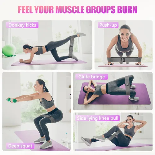 Miniatura 6 de Bandas de resistencia para entrenamiento, bandas de entrenamiento de ejercicio para mujeres y hombres, bandas elásticas de 3 niveles para ejercicio