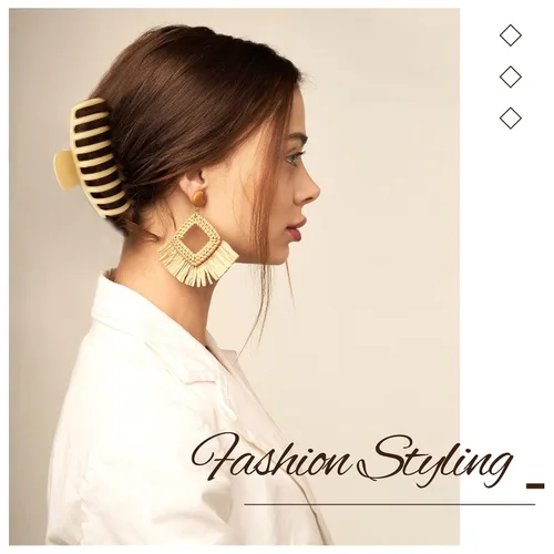 Miniatura 7 de Pinzas grandes para el cabello de 4.3 pulgadas para cabello fino y rizado, pinzas de pelo mate grandes de plátano, clip de mandíbula de sujeción