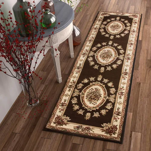 Miniatura 19 de Alfombra de pastoral con medallón de tejido suave y grueso, estilo europeo, con diseño floral y tradicional, fácil de limpiar, moderna, clásica