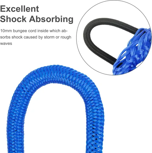 Miniatura 4 de Líneas elásticas para muelle – Accesorios para barcos – Cuerda de amarre de 4 pies para PWC, moto acuática, pontón, kayak, canoa, lancha motora, Azul