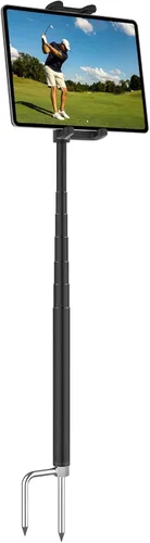 Palo monopie de golf, soporte para tableta de golf para iPad y teléfono de 4 a 13 pulgadas, soporte analizador de swing de golf con palo de selfie
