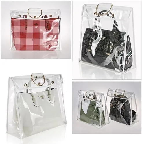 Miniatura 8 de Bolsa transparente para el polvo, organizador de bolso a prueba de polvo, soporte de gancho para armario (5.9 pulgadas 15.4 pulgadas 13 pulgadas)