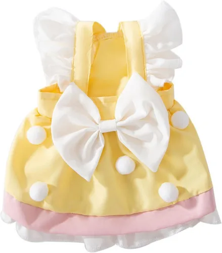 Miniatura 10 de Vestido para perro con manga abombada, amarillo limón, girasol, piña, a cuadros, ropa de verano para perros pequeños y niñas