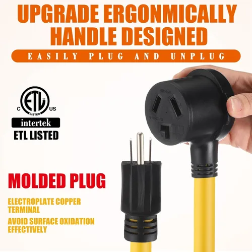 Miniatura 5 de Kanayu Cable adaptador de secadora NEMA 5-15P a 10-30R 15 amperios 1 pie NEMA 5-15P macho a 10-30R hembra adaptador de corriente 15 amperios 3