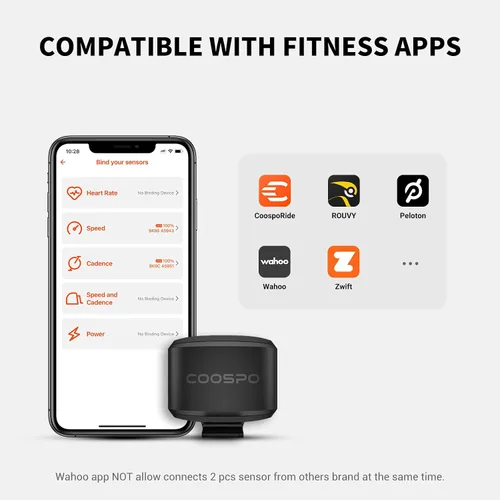 Miniatura 2 de COOSPO Speed/Cadence Sensor BK9 for Indoor/Outdoor Cycling, Bluetooth 5.0 ANT+ Wireless Cycling RPM Cadence Speed Sensor BK9S Velocidad