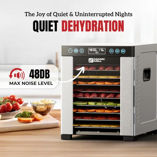Miniatura 5 de Magic Mill Pro - Máquina deshidratadora de alimentos 10 bandejas de acero inoxidable Secador para charqui, bocadillos para perros, hierbas