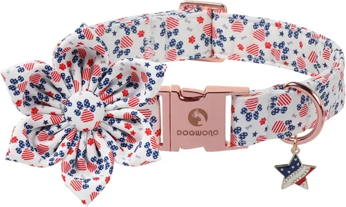 Miniatura 25 de DOGWONG Collar de perro arcoíris con bonito lazo para el Mes del Orgullo LGBT - Collar ajustable y cómodo para perros grandes, medianos y pequeños