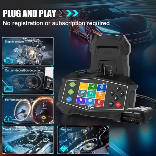 Miniatura 4 de Escáner OBD2 Lector de código de diagnóstico, luz de motor OBD II automotriz, probador de batería, modo 6, modo 8 y preparación I/M, herramienta