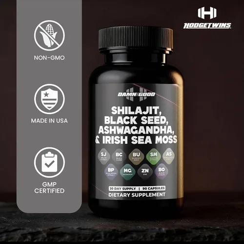 Miniatura 4 de DAMN GOOD The Hodge Twins Cápsulas orgánicas Shilajit de máxima vitalidad – Refuerzo diario de energía y resistencia para hombres – Enfoque y fuerza