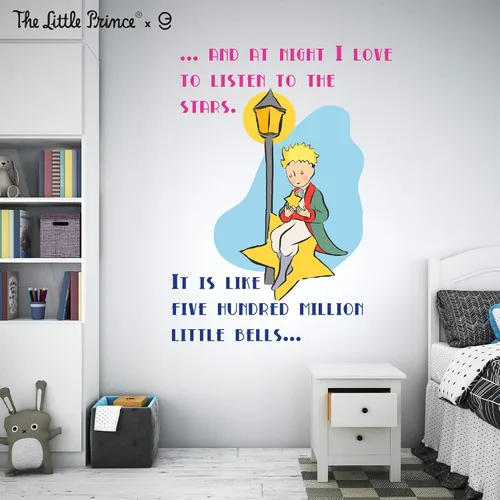 Miniatura 4 de EGD Decoración de pared para niños con cita de El Principito Calcomanía de pared para bebé niña y niño Azul, Blanco Estilo francés