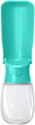 WePet Botella de agua plegable portátil para perros, dispensador de agua para cachorros con alimentador para beber, 12 onzas, resistente a altas