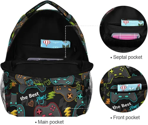Miniatura 2 de Mochila para Libros, Mochila de Día, Mochila de Viaje, Mochila para Senderismo, Camping, Escuela, Mochila para Laptop, Mediana, Mochilas Daypack