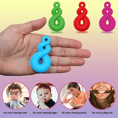 Miniatura 5 de Collares masticables para niños con autismo, TDAH, SPD o necesidades especiales, collar masticable de silicona sensorial para niños, niñas, adultos