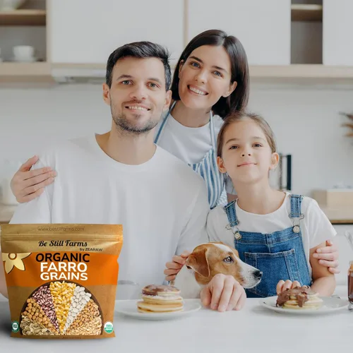 Miniatura 6 de Be Still Farms Farro Grain orgánico (4.8 libras) – Bayas de trigo integral Emmer a granel – Granos antiguos ideales para sopa, ensalada, harina