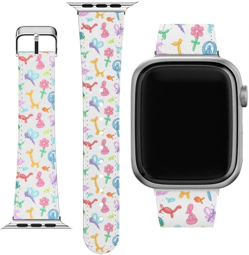 Correa de muñeca compatible con Apple Watch Series 7/6/5/4/3/2/1/SE y funda de teléfono a juego con patrón de globo de colores Air Kawaii Print
