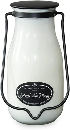 Miniatura 32 de Milkhouse Candle Company Vela de soja de manzana y caramelo, rodajas de manzana, canela, perfumada a vainilla dulce, tarro de mantequilla de 16