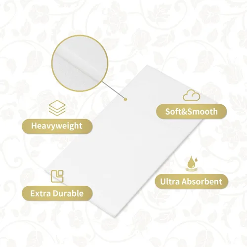 Miniatura 3 de KAMMAK Servilletas blancas de papel de cena con bolsillo, paquete de 200 servilletas desechables de lino para recepción de boda, servilletas a