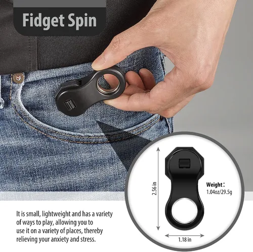 Miniatura 2 de Yolscue Juguete para ansiedad, juguete giratorio para adultos y niños, regalos adecuados para niños con autismo y TDAH, juguete silencioso de Negro
