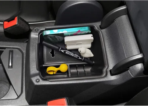 Miniatura 3 de SKTU Organizador de consola central compatible con Tiguan Allspace LWB 2018-2020, inserción de accesorios ABS negro, bandeja de materiales negros