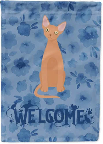 Miniatura 93 de Caroline's Treasures CK5047CHF Ojos Azules - Bandera de bienvenida con diseño de gato para casa de porche, grande, para colgar en la pared