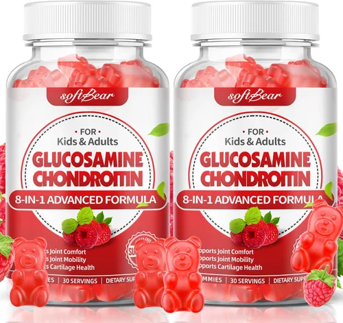 Miniatura 11 de softbear Gomitas de condroitina de glucosamina, sin azúcar, glucosamina condroitina, MSM, suplemento con cúrcuma de saúco que apoya la salud