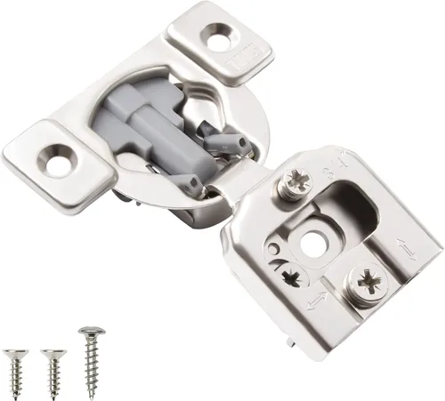 Miniatura 9 de TOUCH Bisagras compactas para gabinete (1 par, 2 piezas) de cierre suave, marco frontal superpuesto de 3/4 pulgadas, bisagra oculta para armario