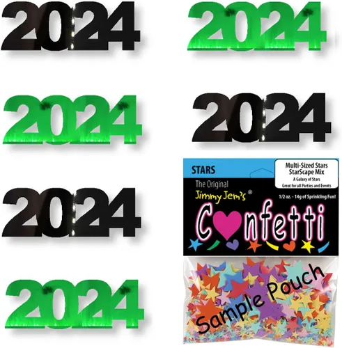 Miniatura 32 de Confetti Year 2024 Negro, Azul Royal Combo - 2 bolsas de media onza (1 oz)