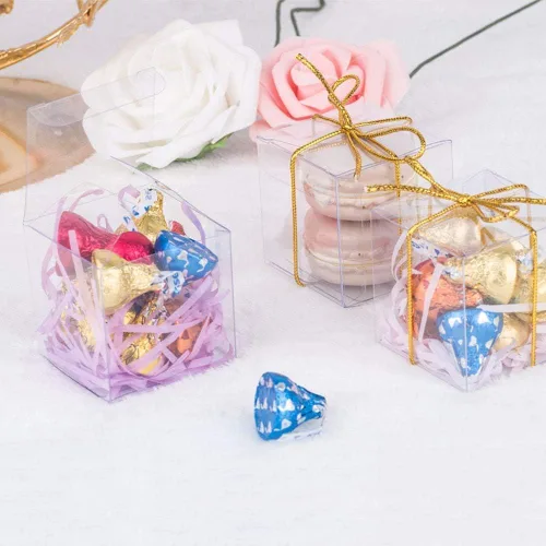 Miniatura 3 de JOERSH Cajas transparentes de 2x2x2 pulgadas para recuerdos con cintas de regalo, 120 piezas, Mini cajas cúbicas transparentes para bodas, baby