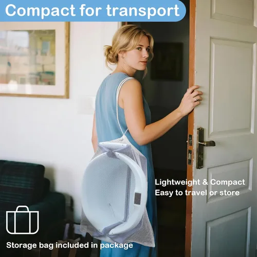 Miniatura 6 de Bañera Plegable para Bebé - Bañera Grande para Bebé con Termómetro y Cojín Bañera Portátil de Viaje para Recién Nacidos e Infantes Bañera Azul