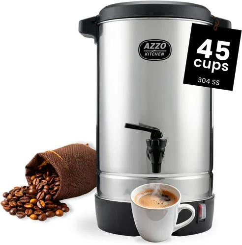 Miniatura 12 de Commercial Coffee Maker 40-Cup Large Coffee Urn with Percolator Coffee Pot Electric 6L Stainless Steel Fast Brew Hot Water Dispenser for Tea