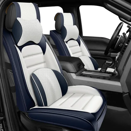 Miniatura 13 de Juego completo de fundas de asiento de automóvil para GMC Sierra 1500/2500/3500 Denali SLT AT4 AT4X Base Fundas de asientos 2008-2025, Protectores