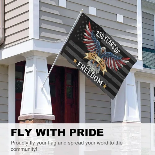 Miniatura 7 de Bandera de Estados Unidos de 250 años – 3 x 5 pies, banderas de 250 aniversario de Estados Unidos 1776-2026 – Bandera de Estados Unidos con ojales