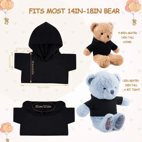 Miniatura 2 de 6 piezas de ropa de oso de peluche, camiseta de sublimación de oso de peluche, camisetas clásicas de oso de peluche, camisetas con capucha de 14 a