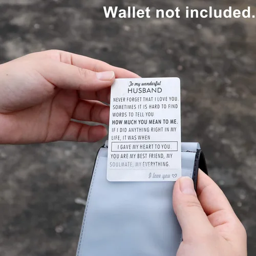 Miniatura 4 de XYBAGS Tarjeta de aniversario para marido, tarjeta grabada, tarjeta de inserción de cumpleaños, regalo de boda para hombres de esposa, acero
