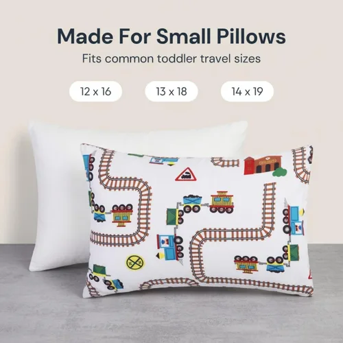 Miniatura 4 de Paquete de 2 fundas de almohada de viaje para niños pequeños, 100 % microfibra suave, transpirable e hipoalergénica, de 14 x 20 pulgadas, fundas