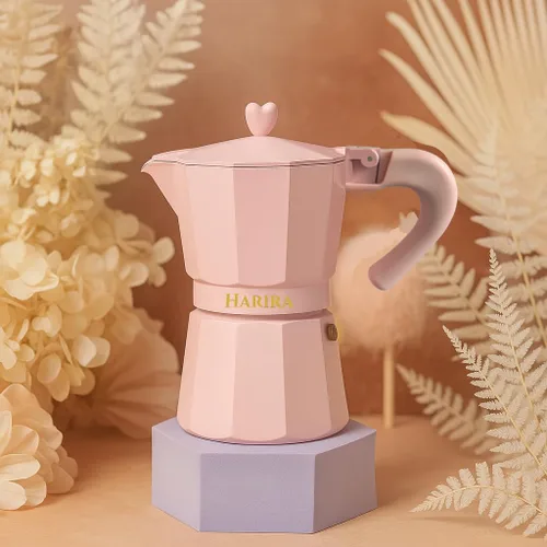 Miniatura 2 de HARIRA Cafetera de 9 tazas de café de estilo italiano y cubano, cafetera de aluminio duradera con mango ergonómico, rica infusión aromática