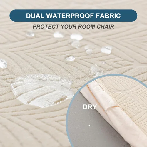 Miniatura 4 de Fundas de asiento para silla de comedor, extraíbles y lavables, juego de 2, fundas de cojín de asiento de silla de jacquard, protectores