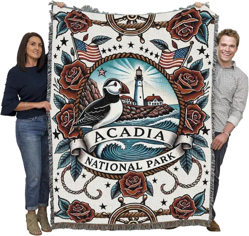 Miniatura 33 de Pure Country Weavers Manta del Parque Nacional Acadia, manta de tapiz de algodón para regalo, fabricada en los Estados Unidos, 72 x 54 pulgadas