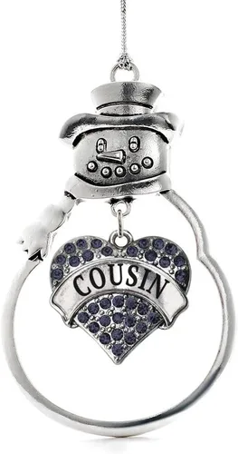 Miniatura 37 de Inspired Silver - Fuerza Aérea - Adorno de Navidad plateado - Adorno de árbol de Navidad con colgante de corazón azul con circonita cúbica