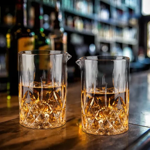 Miniatura 4 de Vaso mezclador de cóctel Cambareign, vaso mezclador de cristal de 18.5oz, vasos de fondo grueso para remover en la barra, jarra mezcladora