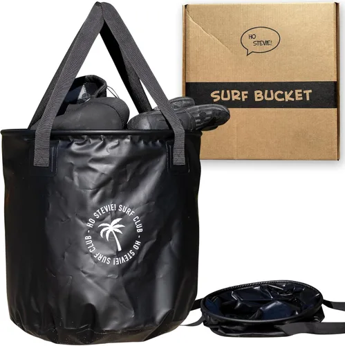 Ho Stevie! Cubo de surf – Mantiene el coche seco y limpio – Cubo plegable de 50 litros con asas de fácil transporte – Para trajes de neopreno
