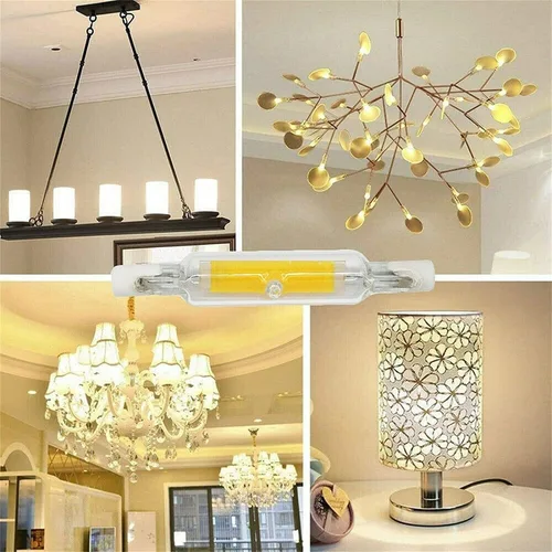 Miniatura 6 de Paquete de 2 luces COB LED R7S de 3.071 in 10 W equivalente a halógeno tipo J T3 120 V regulable luz blanca 6500 K de doble extremo R7S LED J78 Luz