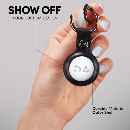 Miniatura 2 de Case-Mate Llavero AirTag – Llavero de cuero vegano duradero con clip de anillo resistente – Funda protectora para AirTag para collar de perro