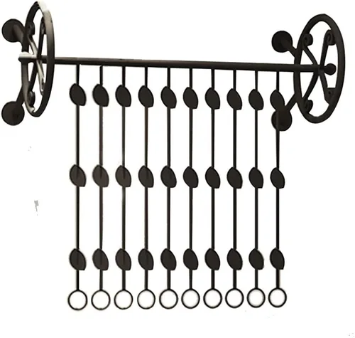 Miniatura 4 de Perchero para ropa montado en la pared, barra de ropa de hierro negro desmontable resistente para colgar en la pared, barra de colgar multiusos