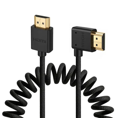 Miniatura 25 de 8K HDMI to Down HDMI High Speed Black Coiled Braided Cable for Sony A7S3 FX3 FX9 Canon C70 Z CAM E2 Camera Atomos Ninja V Shinobi SmallHD Portkeys