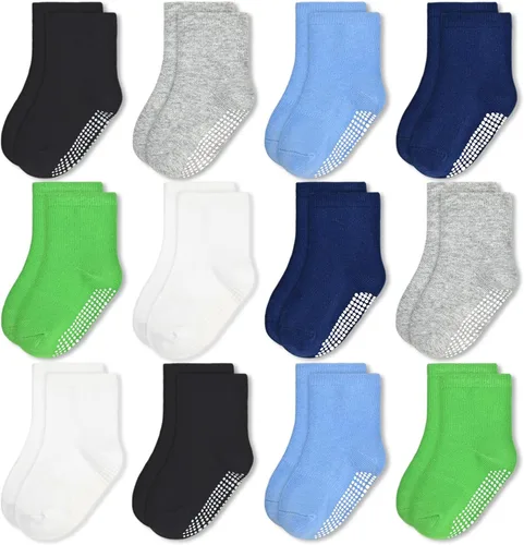 Miniatura 9 de HYCLES Calcetines de agarre para niños pequeños, calcetines antideslizantes para el suelo con agarre para niños de 1 a 10 años y niñas de 6 a 12