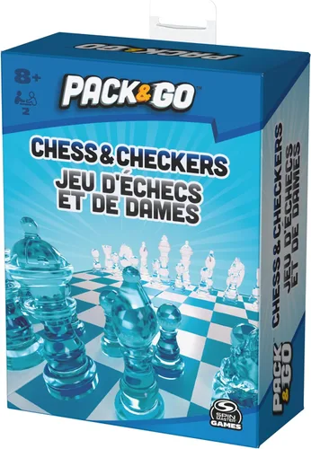 Miniatura 6 de Juego de mesa Pack & Go de ajedrez y damas de Spin Master Games Juego portátil de 2 jugadores Tablero de ajedrez Juego de ajedrez para adultos