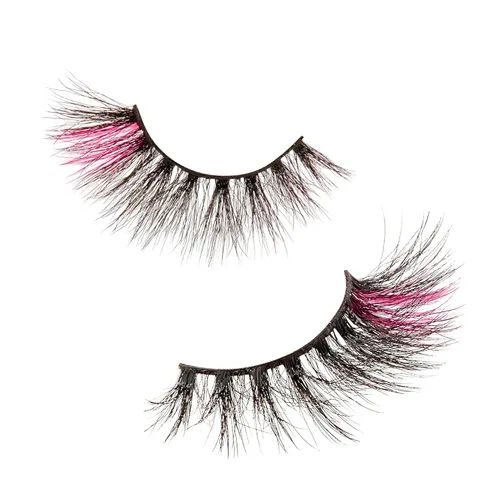 Miniatura 2 de iENVY - Pestañas postizas de imitación de visón de color, pestañas de colores mixtos, máxima esponjosidad y volumen, pestañas postizas (rosa tintado)
