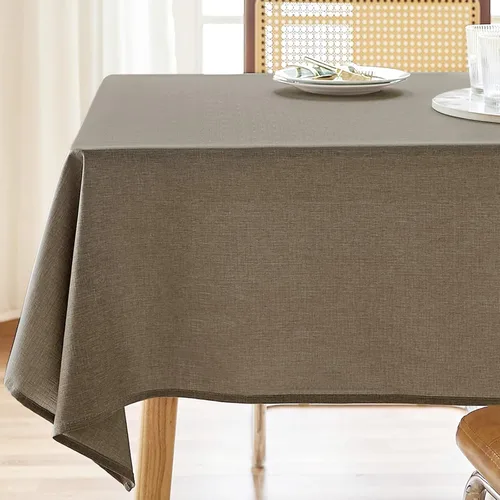 Miniatura 26 de AUSSPVOCT 2 manteles de lino texturizado para mesa rectangular, 52 x 70 pulgadas, mantel rectangular impermeable, lavable, tela para mesa